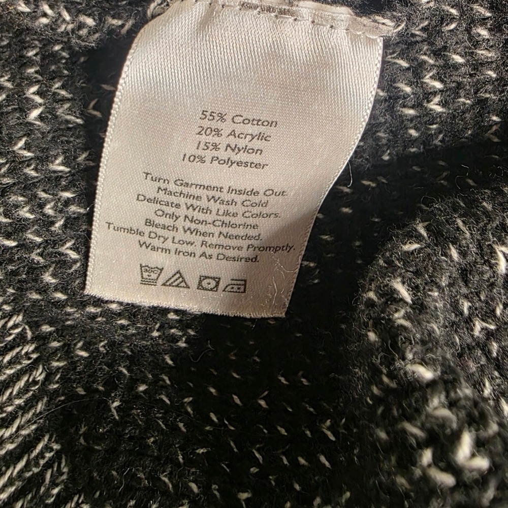 Eddie Bauer Women's Westbridge Marled Knit Hoodie Sweater Black Gray XL - Picture 5 of 5